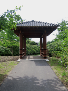 912965 Gezicht op een nieuwe brug in de Japanse tuinen in het Máximapark in de wijk Leidsche Rijn te Utrecht.N.B. De ...